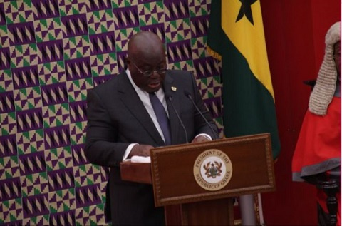 President Nana Addo Dankwa Akufo-Addo delivering his address