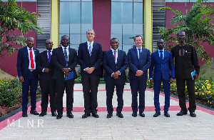 George Mireku Duker with officials of AngloGold