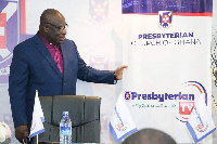 Moderator of PCG, Rt. Rev. Prof. J.O.Y. Mante at the launch of Presbyterian TV