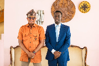 Dr. Mustapha Abdul-Hamid with the Western Regional Minister, Kwabena Okyere Darko-Mensah