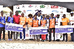 Michael Okyere Baafi with the winners