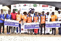 Michael Okyere Baafi with the winners