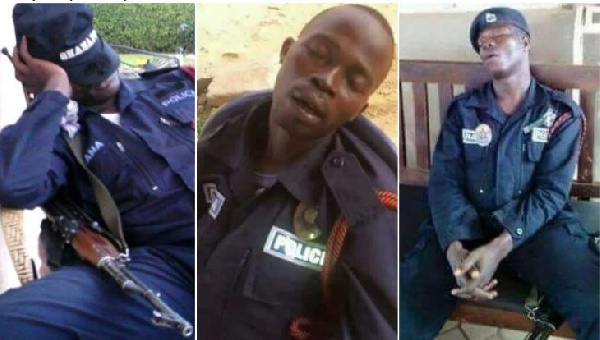 Police officers sleeping on duty