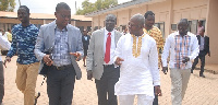 Mr Dave Agbenu(left)Editor, Ghanaian Times in a chat with Dr Edward Mahama(right) PNC Flagbearer