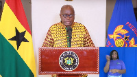 President Akufo-Addo whiles delivering his 18th address