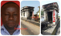 Mark Tetteh [L] is being held for arson for the burning of the Fiapre tollbooth Friday night