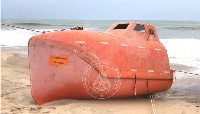 The grounded rescue boat found on Coast shoreline