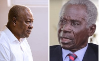 John Mahama (left) and Brigadier-General (Rtd.) Joseph Nunoo-Mensah (right)