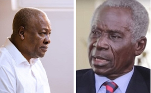 John Mahama (left) and Brigadier-General (Rtd.) Joseph Nunoo-Mensah (right)