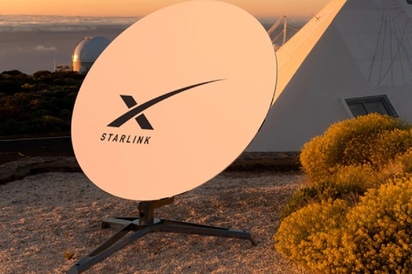 A Starlink satellite dish