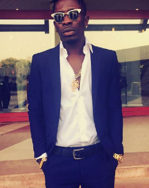 Shatta Wale Blue Suit