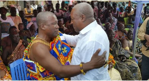 Nana Akwesi Agyemang IX, Paramount Chief of Lower Dixcove  and John Mahama