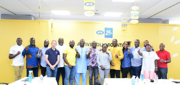 A group picture of some MTN Executives and Executive Team from Cote D'Ivoire