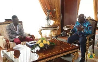 President Akufo-Addo with Shatta Wale at the Flagstaff House