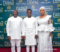 Prophet Nyamekye flanked by Dr Bawumia and his wife Samira Bawumia