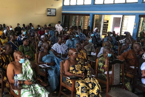 Members of Akatsi MUSEC at a security meeting