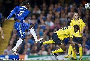 Michael Essien's scored a stunner against Barcelona in the UEFA Champions League