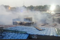 Takoradi market on blaze