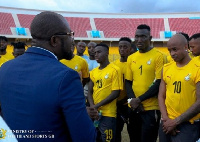 Kurt Okraku with some Black Stars players