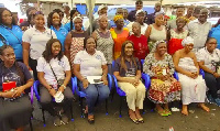 GRA boss, Julie Essiam (middle), with some market women