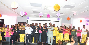 CEO of MTN Ghana Selorm Adadevoh, her Ladyship Sophia Akuffo, Executives and Staff of MTN