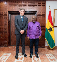 Absa Group Chief Executive, Arrie Rautenbach with President Nana Akufo-Addo