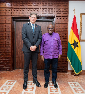 Absa Group Chief Executive, Arrie Rautenbach With President Nana Akufo Addo0