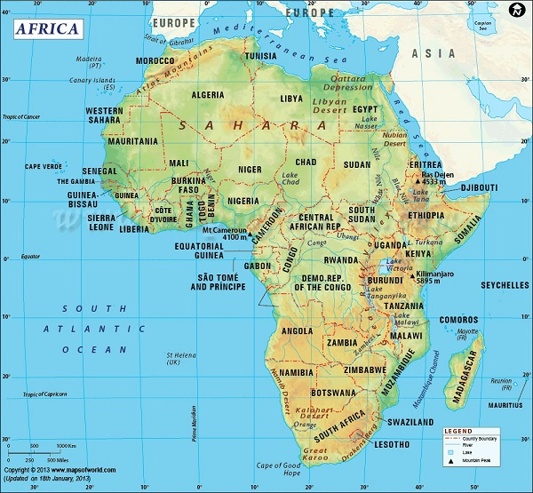 File photo of an African map