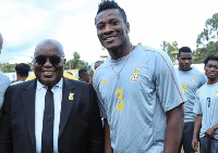 President Nana Addo Dankwa Akufo-Addo & Black Stars striker Asamoah Gyan