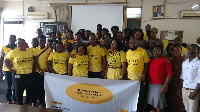 Some staff of MTN and the beneficiaries at the launch of the training programme