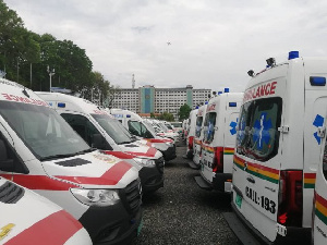 The Ambulances parked at the Parliament House