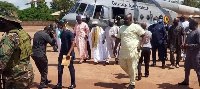 Vice President, Dr. Mahamudu Bawumia  together with the Chief Imam arrive in Ejura