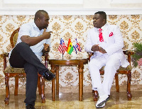 Ambassador Ebenezer Essuman (Right), and Rev. Thomas Asiedu-Peprah (Left) in a Peace By Dialogue