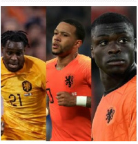 Jeremie Frimpong (Left), Memphis Depay (Middle) and Brian Brobbey (Right