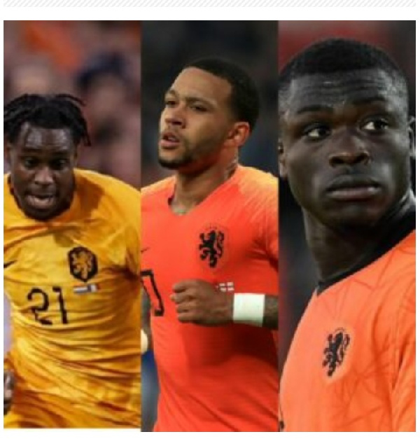 Jeremie Frimpong (Left), Memphis Depay (Middle) and Brian Brobbey (Right