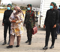 President Samia Suluhu with her ADC and bodyguards