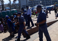 Police Minister General Bheki Cele and NPC Gen Sitole's arrival at Margate Beach