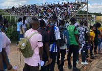 Potential recruits at the El Wak Stadium