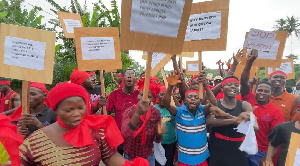 The farmers visited an illegal mining site at Sendu to express their frustration