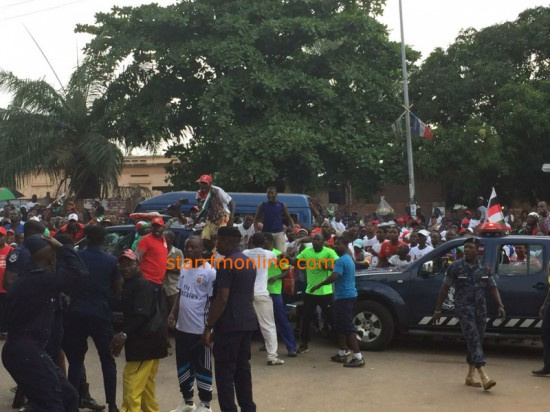 A scene at the Nima residence of Nana Akufo-Addo during the clashes