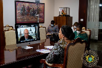 First Lady Rebecca Akufo-Addo in a virtual meeting