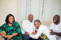 Efo Worlanyo in a picture with Former president John Mahama