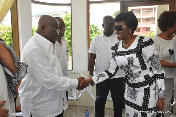 Nana Akufo-Addo and Nana Konadu exchanging pleasantries