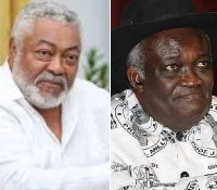 Former President John Rawlings (L) and Prof Kwamena Ahwoi