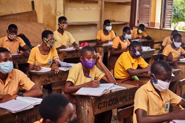 Pupils seated for an examination