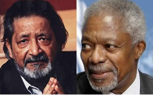 V.S. Naipaul and Kofi Annan