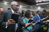 New board members being sworn in