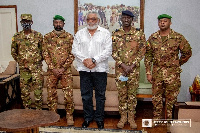 Former President, Jerry John Rawlings with the delegation from Mali