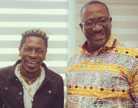 Shatta Wale with the Managing Director for Citi FM and Citi TV, Samuel Attah-Mensah