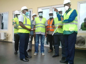 Minister of Aviation, Joseph Kofi Adda during the inspection